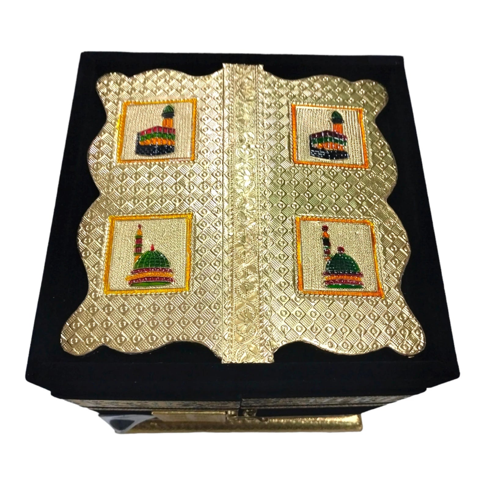Kaaba Quran Box with Rehal Stand – Handcrafted Wood & Velvet