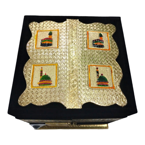 Kaaba Quran Box with Rehal Stand – Handcrafted Wood & Velvet