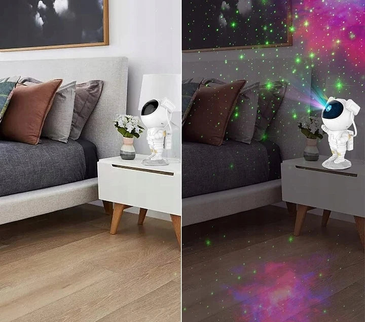 Astronaut Galaxy Star Projector – 360° Nebula Night Light with Remote