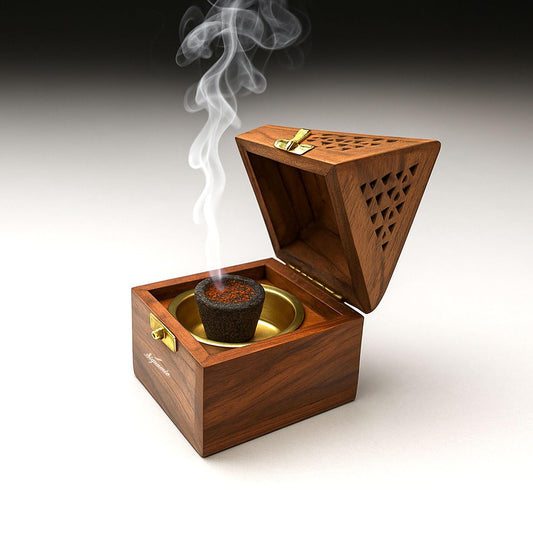 Wooden Pyramid Incense Holder Box with Drawer – Handcrafted Dhoop & Agarbatti Stand