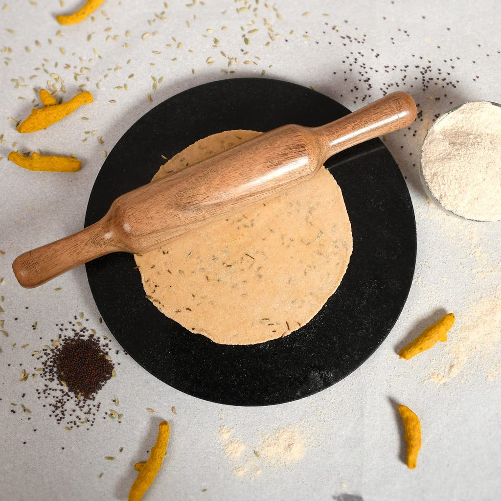 White Marble Chakla Belan Set – Roti & Chapati Rolling Board with Pin (10 Inch)