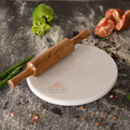 White Marble Chakla Belan Set – Roti & Chapati Rolling Board with Pin (10 Inch)