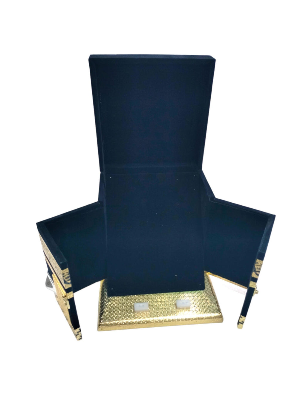 Kaaba Quran Box with Rehal Stand – Handcrafted Wood & Velvet