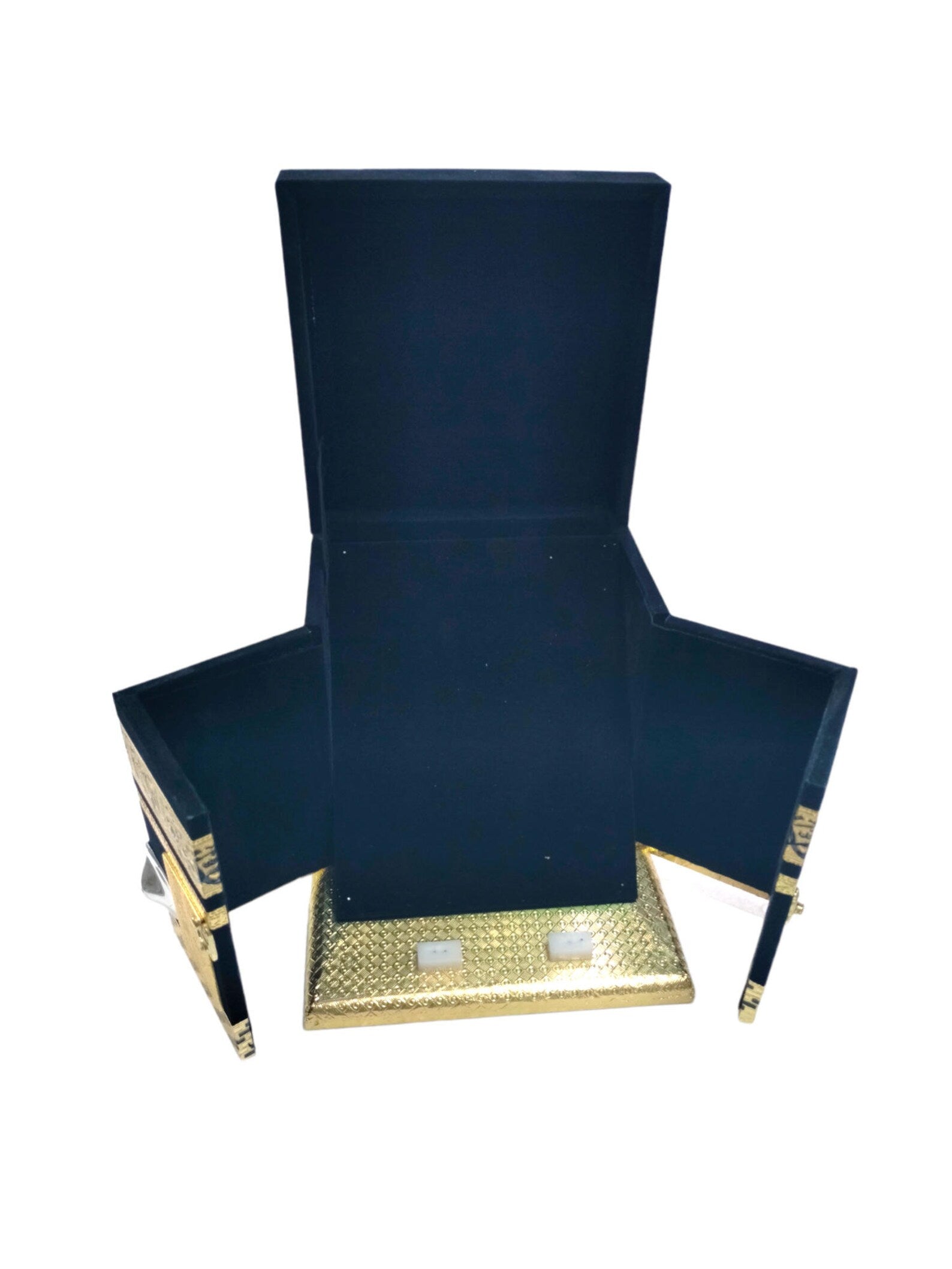 Kaaba Quran Box with Rehal Stand – Handcrafted Wood & Velvet